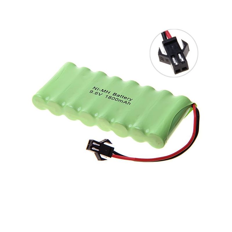 9.6V AA 1800mAh Ni-MH Rechargeable Battery SM Plug for Remote-Controlled Vehicles Eco-Friendly High-Capacity