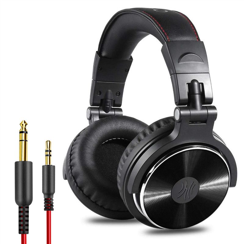 Oneodio Pro-10 Fone de ouvido profissional Studio Pro DJ com fio com microfone na orelha monitor HiFi fone de ouvido fone de ouvido para telefone PC-Preto