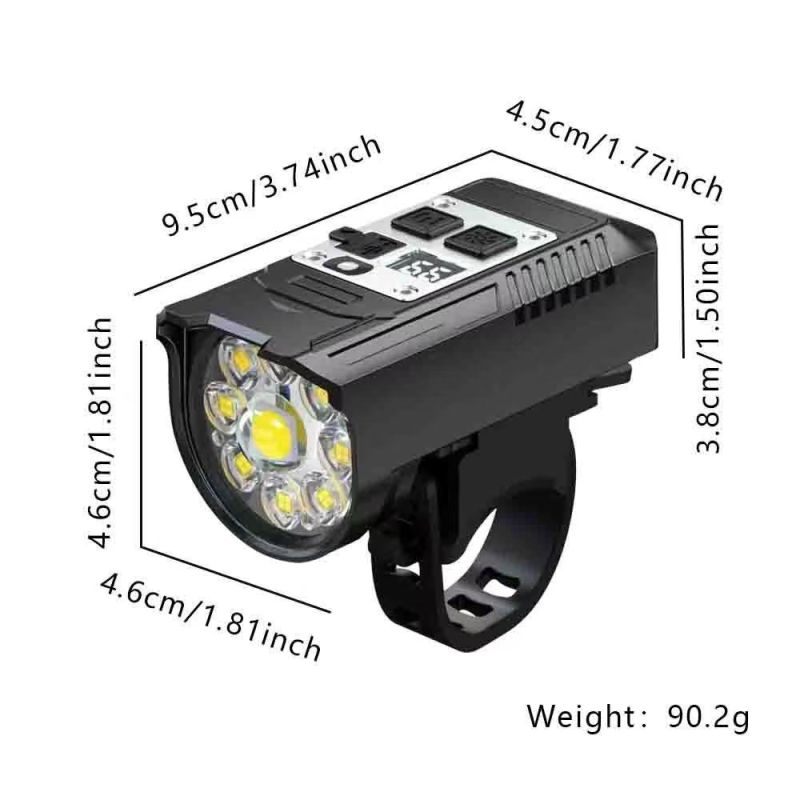 Bicycle Headlight 9 LED Bike Front Light Type-C Rechargeable Bike Lamp Waterproof Cycling light