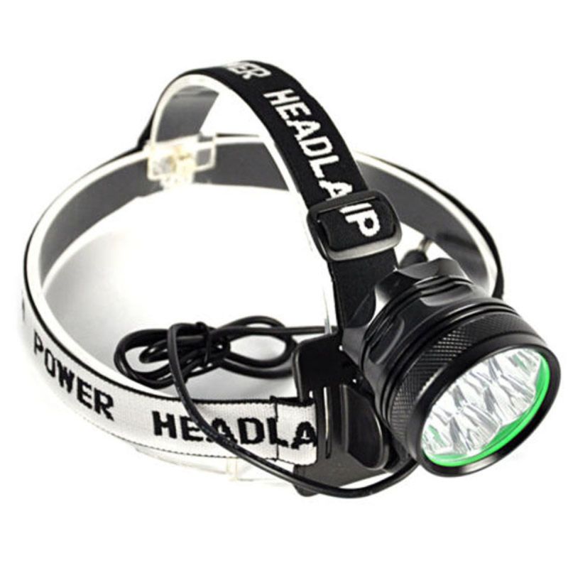 9T6 luz de bicicleta 9 * T6 10800 Lumens 3 modos LED Bicycle farol incluem bateria e carregador - preto