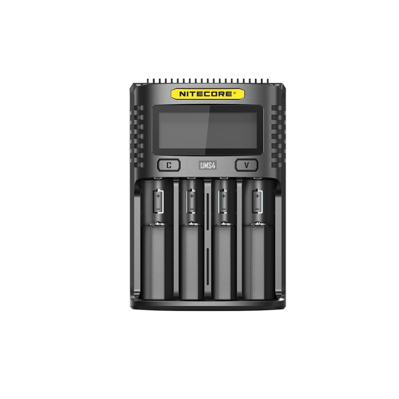 Nitecore UMS4 Intelligent USB Four-Slot Carregador Superd para 18650/21700/26650/20700/18350/16340 (RCR123) / 14500/10440 Baterias