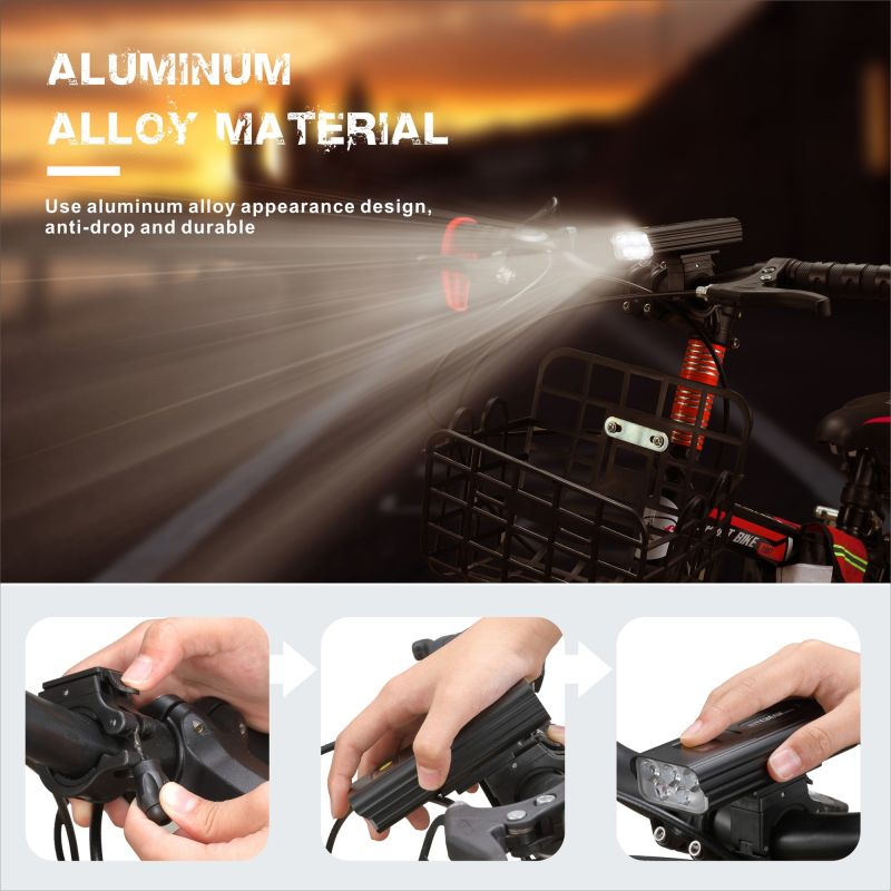 NiteBeam BR05 luzes de bicicleta 5x T6 5000 lumens USB recarregável bicicleta luz frontal e bicicleta cauda luz