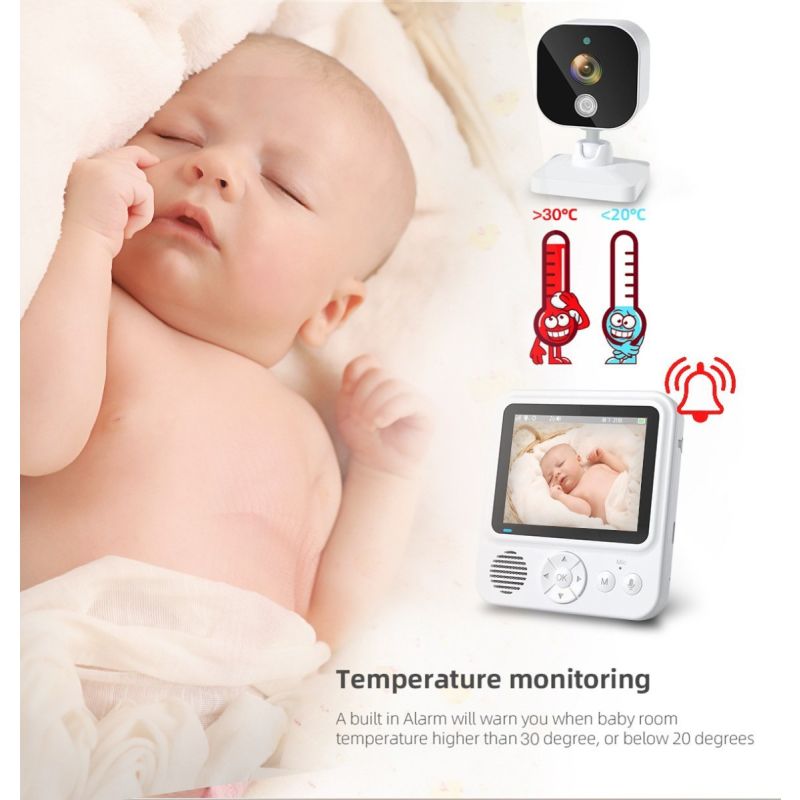 Experience Peace of Mind with AMB900 2.8 Inch Video Baby Monitor 720P HD Night Vision and Two Way Intercom