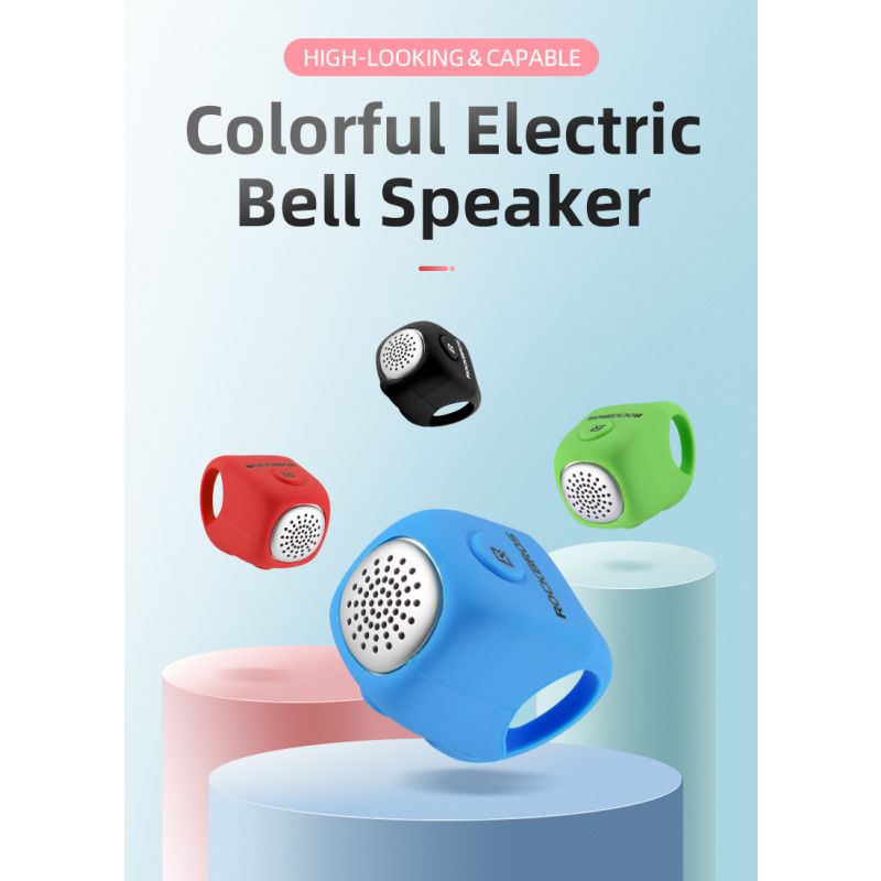 Campainha de ciclismo elétrica ROCKBROS 90 dB buzina à prova de chuva MTB guiador de bicicleta sílica gel shell anel campainha de bicicleta acessórios de bicicleta