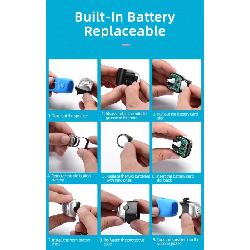 Campainha de ciclismo elétrica ROCKBROS 90 dB buzina à prova de chuva MTB guiador de bicicleta sílica gel shell anel campainha de bicicleta acessórios de bicicleta