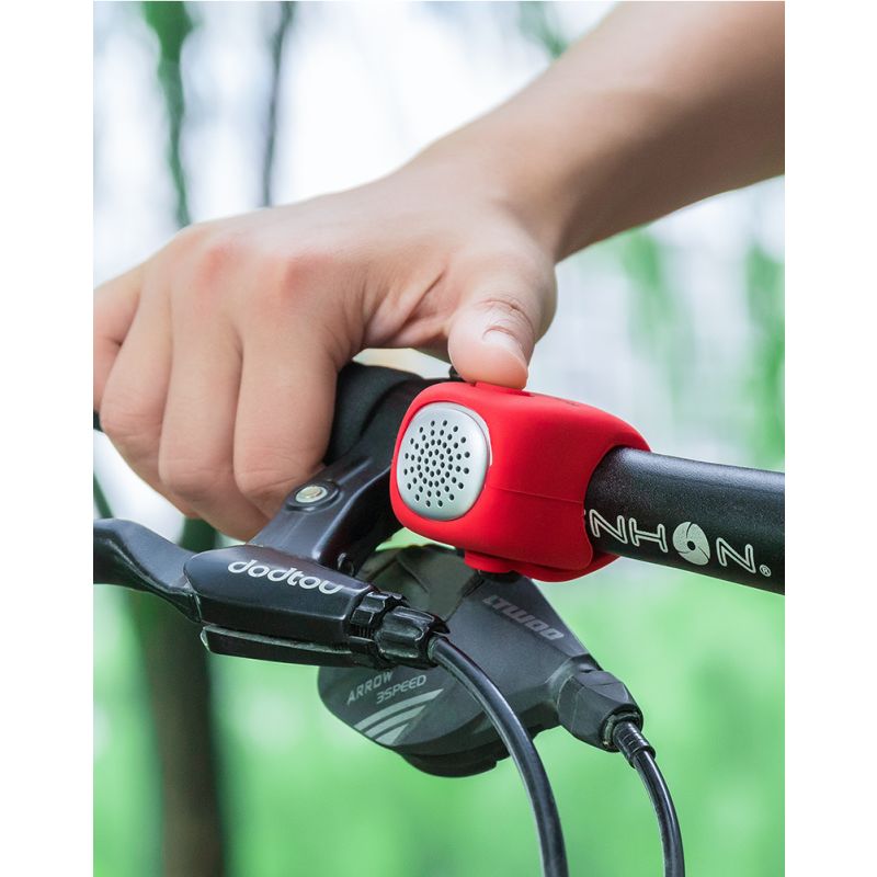 Campainha de ciclismo elétrica ROCKBROS 90 dB buzina à prova de chuva MTB guiador de bicicleta sílica gel shell anel campainha de bicicleta acessórios de bicicleta