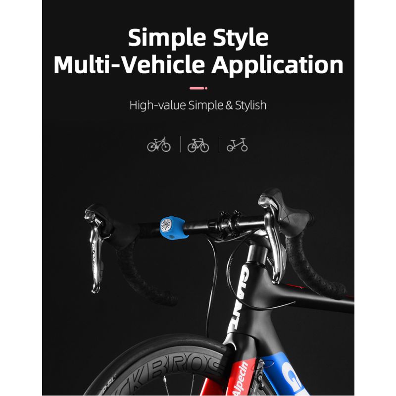 Campainha de ciclismo elétrica ROCKBROS 90 dB buzina à prova de chuva MTB guiador de bicicleta sílica gel shell anel campainha de bicicleta acessórios de bicicleta