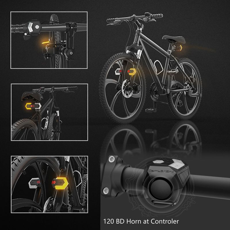 CarryBright CBX4 Bicycle Turn Signal Light with Horn USB Charging Waterproof Cycling Safety Accessory