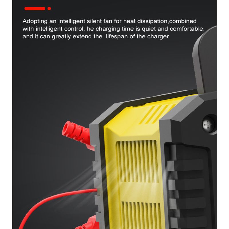 FOXSUR Portable Car Battery Charger 12V 24V Versatile Charger for AGM LiFePO4 Lead Acid Motorcycle Truck
