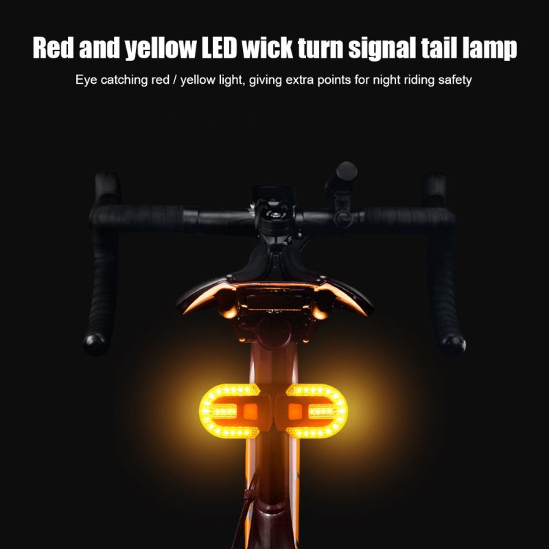 USB Rechargeable Bike Turn Signal Rear Light LED Bicycle Lamp Safety Accessory for Cyclist Visibility