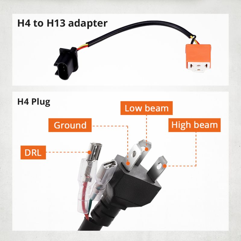 1 par CO LIGHT 7 polegadas LED farol H4 DRL redondo 7'' faróis com amarelo e branco Angel Eye para Jeep Wrangler Lada Niva 4x4 60W
