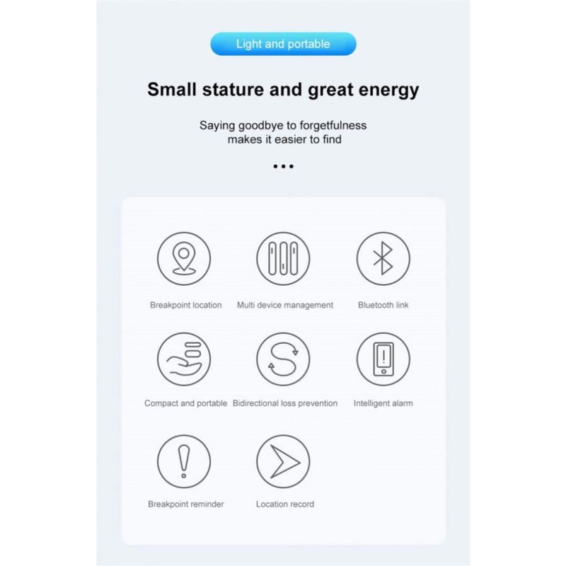 Mini GPS Tracker Bluetooth 4.0 Smart Locator Lightweight Anti-Lost Device for Keys Pets Kids Real-Time Location