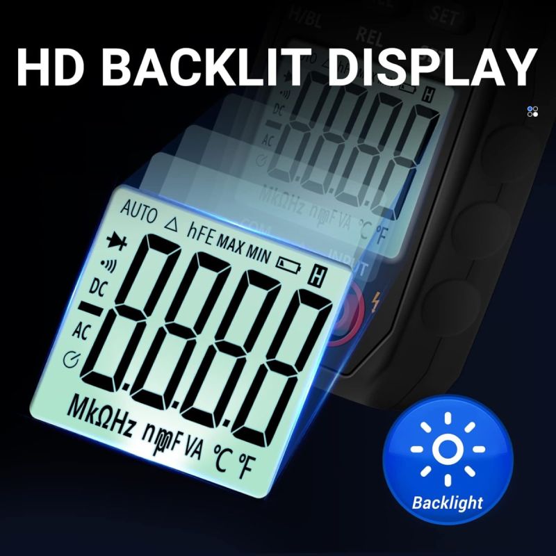 ANENG ST180 Digital Clamp Meter Multimeter Tester 4000 Counts with NCV Amp Ohm Volt Measures AC Current, AC/DC Voltage,Capacitance, Resistance, Diodes, Continuity Frequency Backlight Electrican Tools