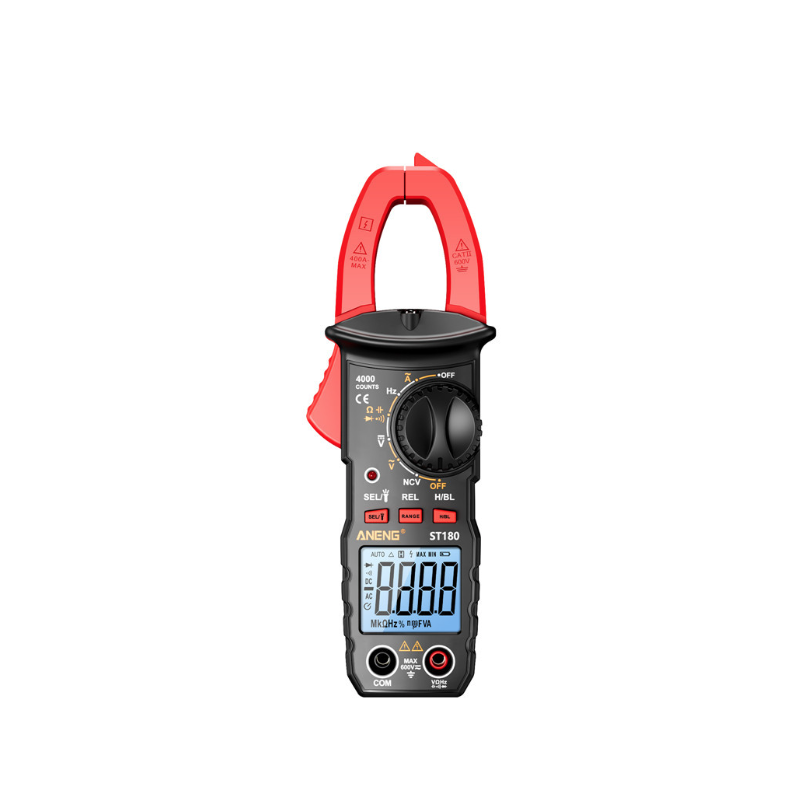 ANENG ST180 Digital Clamp Meter Multimeter Tester 4000 Counts with NCV Amp Ohm Volt Measures AC Current, AC/DC Voltage,Capacitance, Resistance, Diodes, Continuity Frequency Backlight Electrican Tools