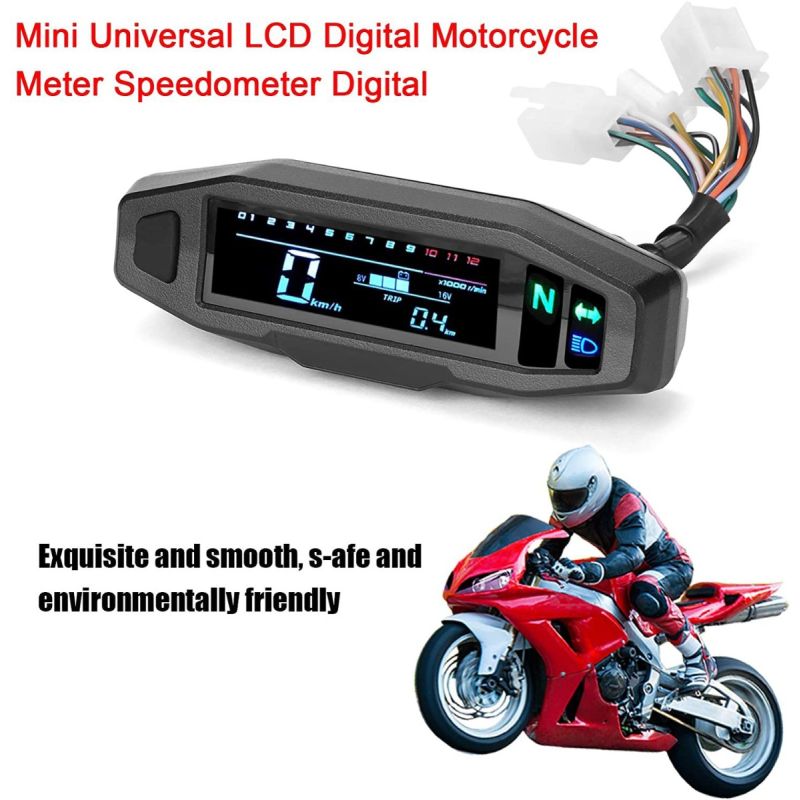 Universal RPM Motorcycle Meter Speedometer Digital Odometer with Multi-Function Display Easy Installation