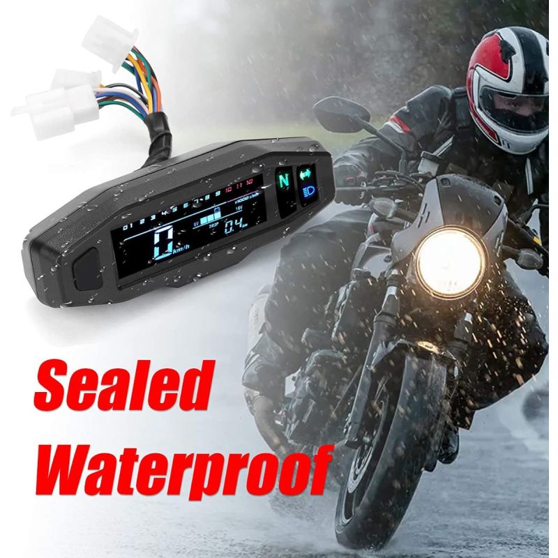 Universal RPM Motorcycle Meter Speedometer Digital Odometer with Multi-Function Display Easy Installation