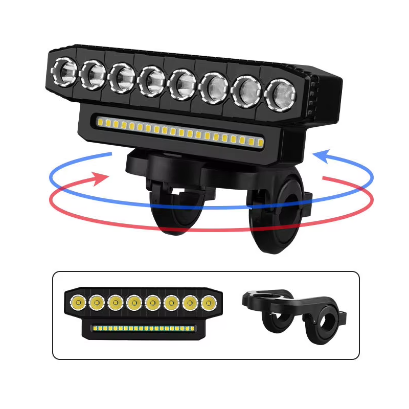 USB Rechargeable Bike Front Light with 120dB Cycling Horn Waterproof Design for Urban Commuters Cyclists