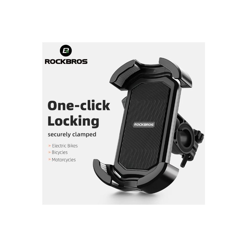 ROCKBROS Bicycle Phone Mount Secure 360° Rotate Shockproof Holder 4.7-6.8 Inch for Bike and E-bike Adventure