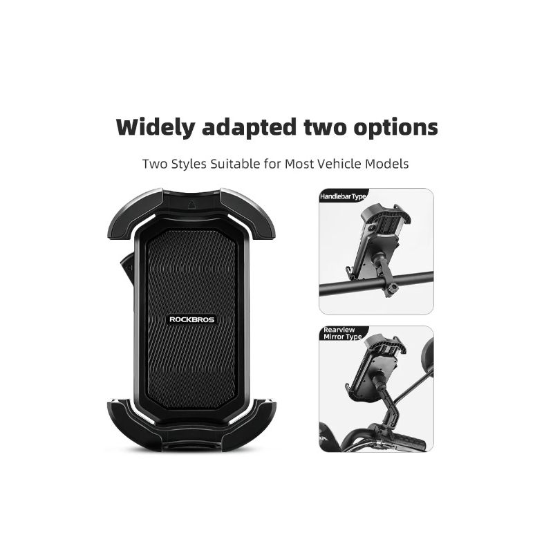 ROCKBROS Bicycle Phone Mount Secure 360° Rotate Shockproof Holder 4.7-6.8 Inch for Bike and E-bike Adventure