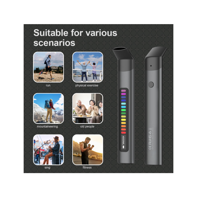 Breathing Exercise Device, Portable Breathing Training Device for Better Breathe, Guided Smart Breathing Exercise Assistant for Athletes andSports Enthusiasts