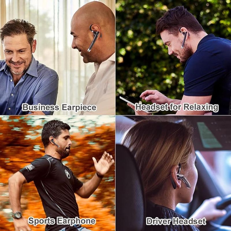 Wireless Headset Business Earpiece Built-in Mic Noise Cancelling Headphone 5.3 Handsfree Sports Earphone