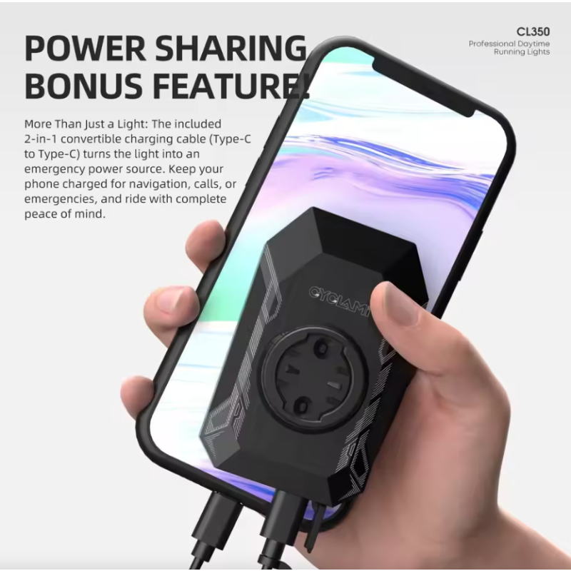 CYCLAMI CL350 Bicycle Light Cycling Headlight 4000mAh Type-C Charging Front Lamp