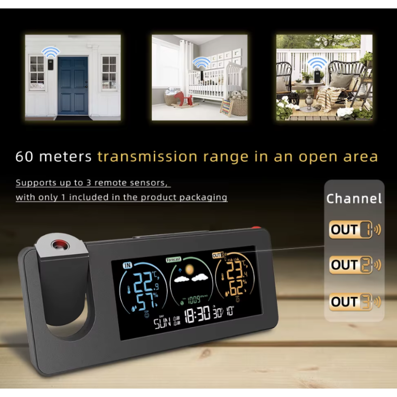 Innovative Projection Clock Wall Digital Alarm with Weather Forecast Stylish Design for Home Decor