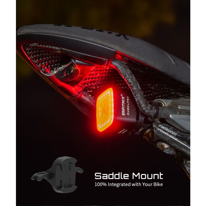 Enfitnix Cubelite III Smart Tail Light Ultra Bright Rear Light USB Charge Cycling Safety 30 Lumens