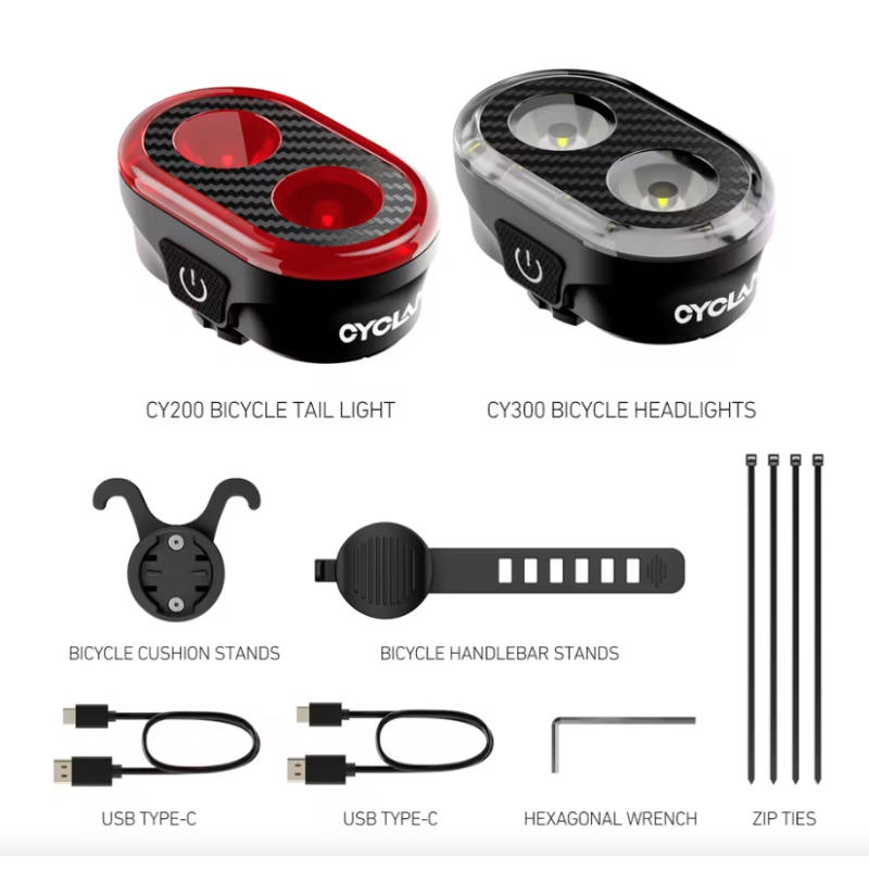 CYCLAMI CY200 Smart Brake Sensing Rear Light LED Bicycle Tail Light for Safe Night Rides and Urban Cycling