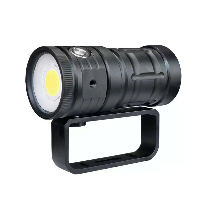 D10 Super Bright Diving Flashlight 100m IPX8 Waterproof with 3 Color Settings for Underwater Photography