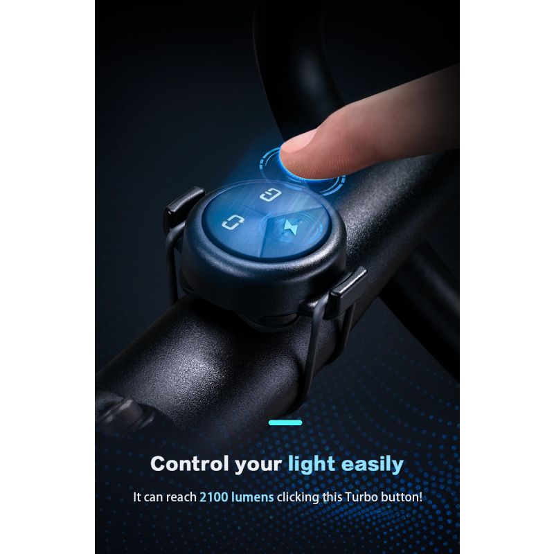 TOWILD DLite 1800 USB Rechargeable Bike Light 2100 Lumens Waterproof Headlight Cycling Safety 5000mAh Battery