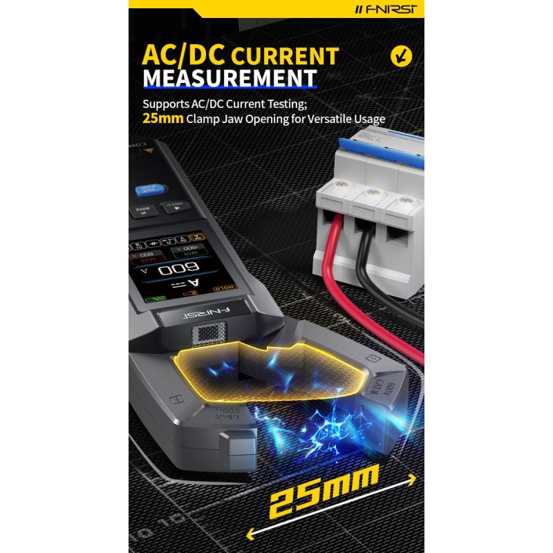 FNIRSI DMC-100 Clamp on Multimeter Fully Automatic Intelligent High Precision Clamp on Meter Ammeter Universal Meter, Measures NCV, AC/DC Voltage Current, Continuity Capacitance Diode Resistance, Temperature