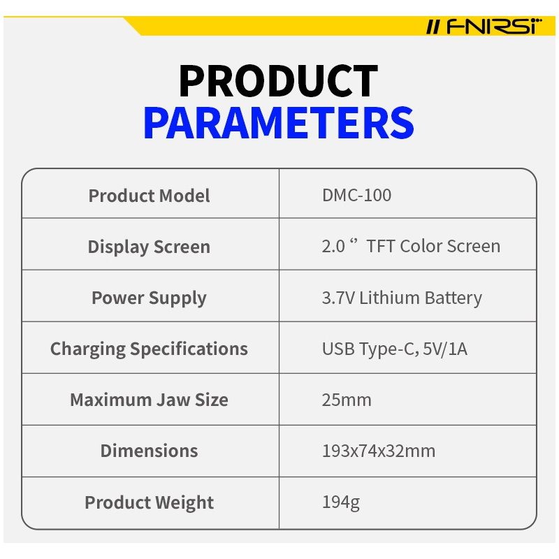 FNIRSI DMC-100 Clamp on Multimeter Fully Automatic Intelligent High Precision Clamp on Meter Ammeter Universal Meter, Measures NCV, AC/DC Voltage Current, Continuity Capacitance Diode Resistance, Temperature