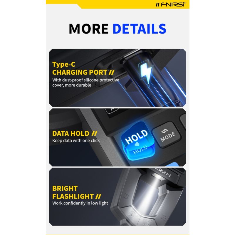 FNIRSI DMC-100 Clamp on Multimeter Fully Automatic Intelligent High Precision Clamp on Meter Ammeter Universal Meter, Measures NCV, AC/DC Voltage Current, Continuity Capacitance Diode Resistance, Temperature