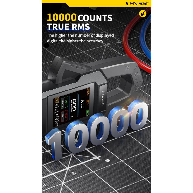FNIRSI DMC-100 Clamp on Multimeter Fully Automatic Intelligent High Precision Clamp on Meter Ammeter Universal Meter, Measures NCV, AC/DC Voltage Current, Continuity Capacitance Diode Resistance, Temperature