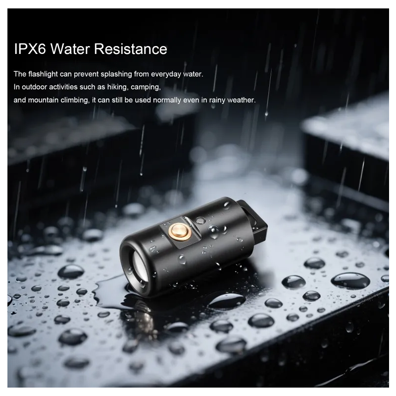 Mini Flashlight LED Rechargeable Camping Hiking Keychain Light with Necklace