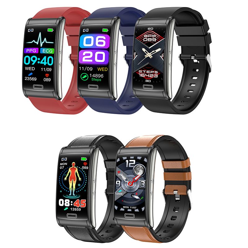 E600 ECG Smart Watch Men Non-invasive Blood Glucose Heart Rate Blood Pressure Monitor Sports Steps Smartwatch Women