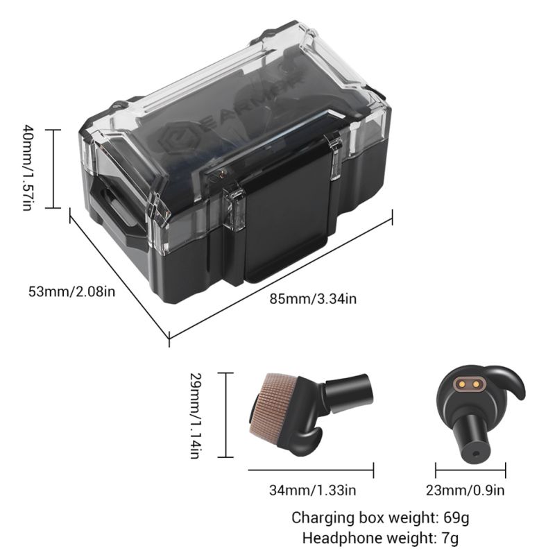 EARMOR M20 Tactical Earbuds Noise Cancelling Electronic Earplugs for Law Enforcement High Noise Environments