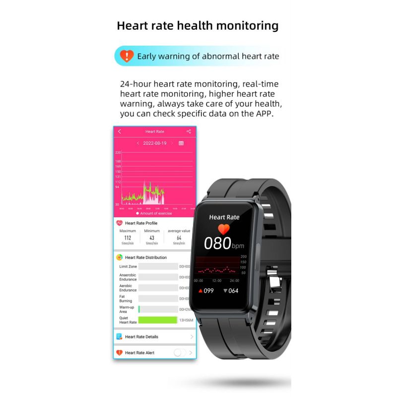 EP01 Blood Glucose Sugar Smart Watch ECG HRV heart rate temperature 1.47