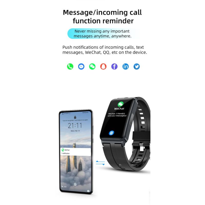 EP01 Blood Glucose Sugar Smart Watch ECG HRV heart rate temperature 1.47