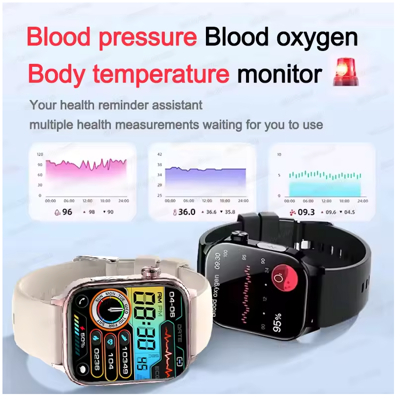 ET585 ECG+PPG AI Health Diagnose Smart Watch Men Women Clock Blood Lipid BP Uric Acid Heart rate 