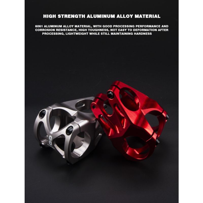 EVOSID Mountain Bicycle Stem 31.6mm Adjustable MTB Cycling Accessory Lightweight Durable Black Red Titanium