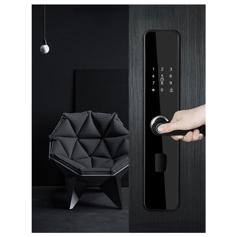 Electronic Smart Door Lock Biometric Fingerprint Keyless Entry Sleek Design Family Friendly Home Security