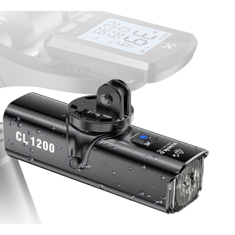 Lâmpada frontal TOWILD CL1200 1200LM Luz de bicicleta LED recarregável USB 21700 4000mAh Luz de bicicleta à prova d&#39;água Farol de bicicleta