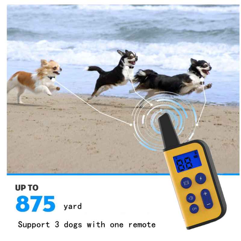 2020 Novo 1000m Cão Elétrico Treinamento Colares Pet Remoto Recarregável Recarregável com Display LCD para Todos Tamanho Bark-Stop Collars