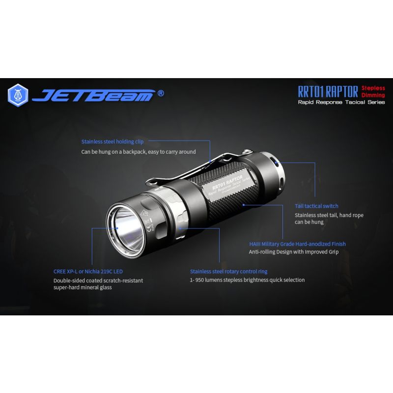 JetBeam Jet-RRT01 XP-L 950 LUMEN LED Lanterna LED