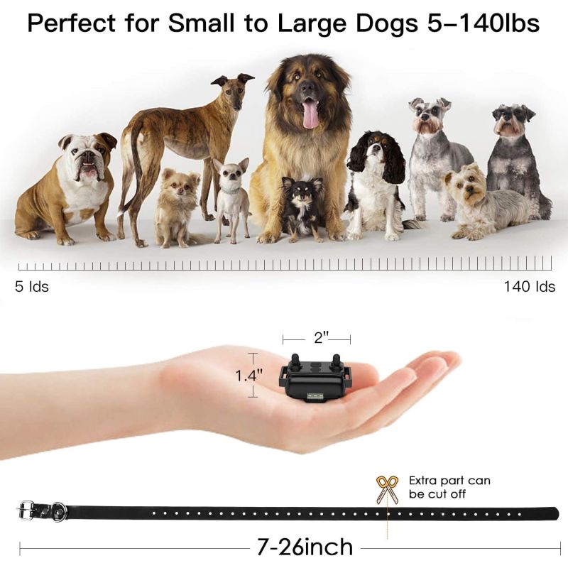 Controle remoto da gola elétrica do cão de 800m elétrico que recarregável impermeável recarregável com exposição do LCD para o som de vibração do choque do tamanho