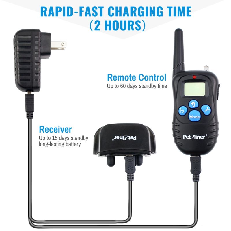 PETRAINER 998D 300M Remote Elétrico Cão Collar Choque Vibração Recarregável à prova de chuva de treinamento de cão com tela LCD
