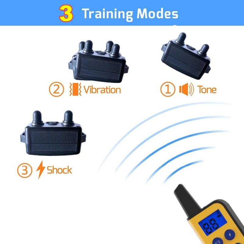 2020 Novo 1000m Cão Elétrico Treinamento Colares Pet Remoto Recarregável Recarregável com Display LCD para Todos Tamanho Bark-Stop Collars