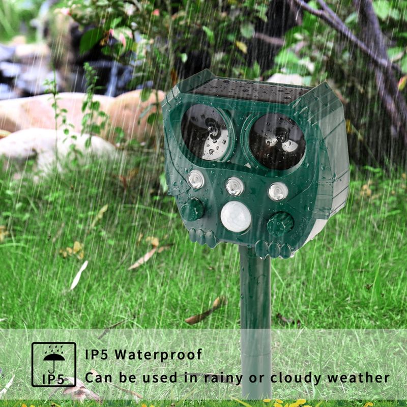 Repelente animal ultrassônico energia solar pássaro cão gato skunk cervos raccoon repelente